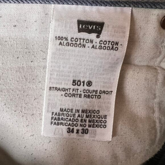 Levis Jeans Mens Size 34 X 30 Slate Blue Gray 501 Button Fly Straight Leg - Picture 15 of 16